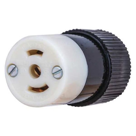 Midget Locking Connector, ML2-15R, 15 A, 125V AC, Single Phase, 2 Pole, Screw Terminals MPN:7593NC