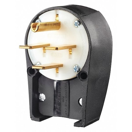 Straight Blade Plug, 15-30P, 30 A, 250V AC, 3 Pole, Screw Terminals, Grounded MPN:8432ANPB