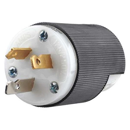 Straight Blade Plug, 10-20P, 20 A, 125/250V AC, 3 Pole, Screw Terminals, Non-Grounded MPN:9151N
