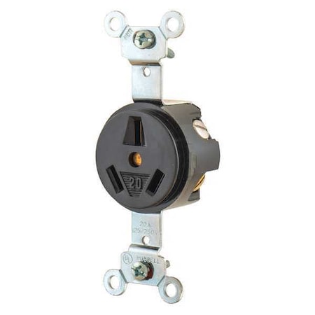 Straight Blade Receptacle, 10-20R, 20 A, 125/250V AC, 3 Pole, 3 Wire, Flush Mount, Non-Grounded MPN:9326