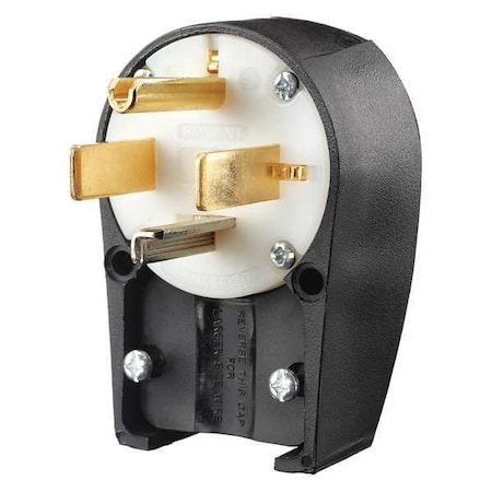Straight Blade Plug, 14-30P, 30 A, 125/250V AC, 3 Pole, Screw Terminals, Grounded MPN:9432ANPB