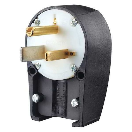 Straight Blade Plug, 5-50P, 50 A, 125V AC, 2 Pole, Screw Terminals, Grounded MPN:9550ANPB