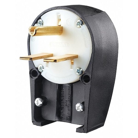 Straight Blade Plug, 6-30P, 30 A, 250V AC, 2 Pole, Screw Terminals, Grounded MPN:9630ANPB