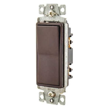 Wall Switch, 2 hp, Rocker, 15 A, Brown MPN:9801