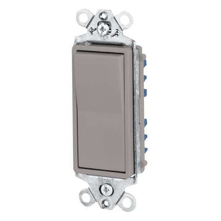 Wall Switch, 2 hp, Rocker, 15 A, Gray MPN:9801GRY