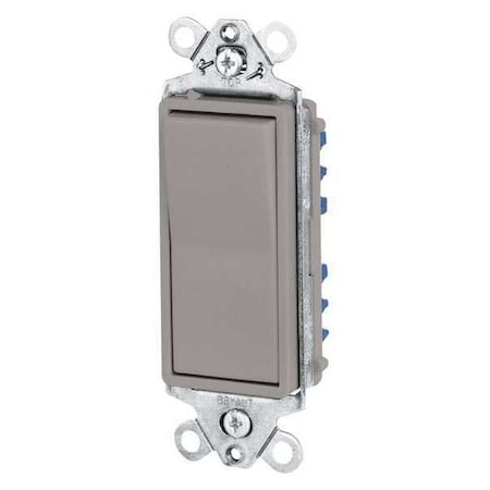 Wall Switch, 2 hp, Rocker, 15 A, Gray MPN:9803GRY