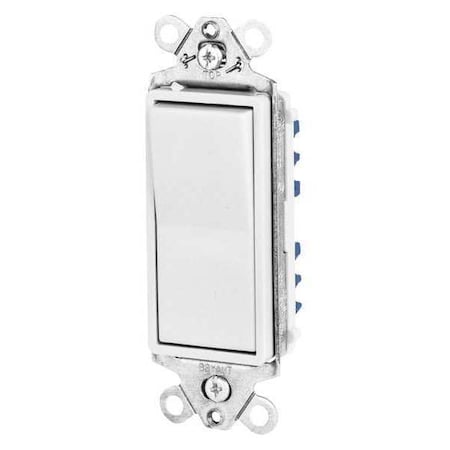 Wall Switch, 2 hp, Rocker, 15 A, White MPN:9803W