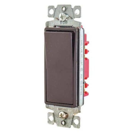 Wall Switch, 2 hp, Rocker, 20 A, Brown MPN:9901