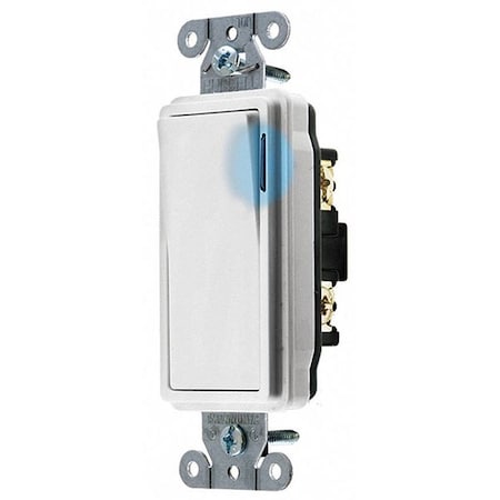 Wall Switch, 2 hp, Rocker, 20 A, White MPN:9901GLW