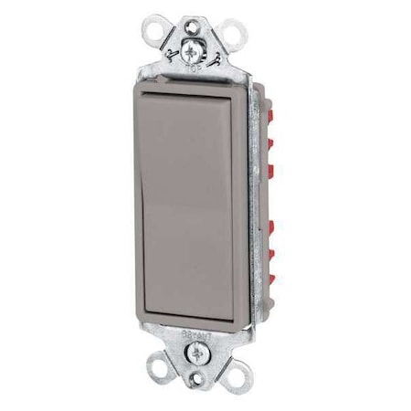 Wall Switch, 2 hp, Rocker, 20 A, Gray MPN:9903GRY