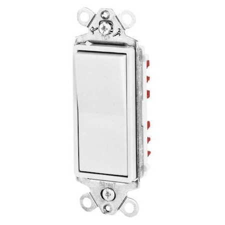 Wall Switch, 2 hp, Rocker, 20 A, White MPN:9903W