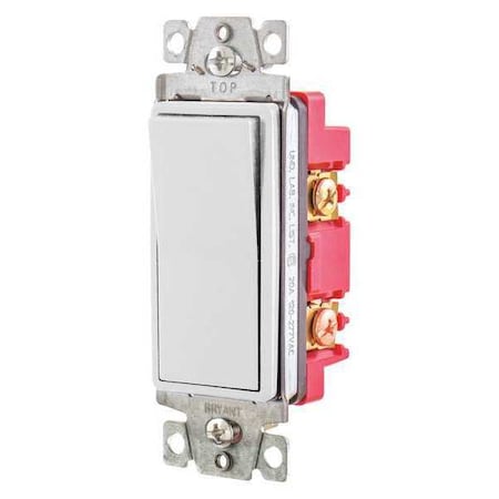 Wall Switch, 2 hp, Rocker, 20 A, White MPN:9904W