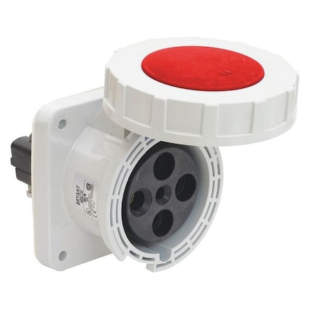 Pin & Sleeve Receptacle, 60 A, 480V AC, Three Phase, 3 Pole, Style 2 Grounding, Red, NEMA 4X MPN:BRY460R7W