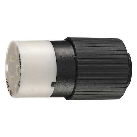 Straight Blade Connector, 5-15R, 15 A, 125V AC, 2 Pole, 3 Wire, Screw Terminals, Black, White MPN:BRY5269NC