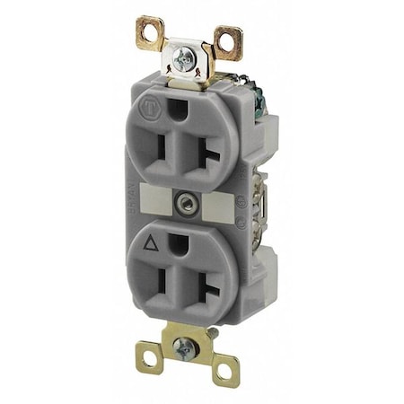 Straight Blade Receptacle, 5-20R, 20 A, 125V AC, 2 Pole, 3 Wire, Flush Mount, Isolated Ground MPN:BRY5362IGGRY