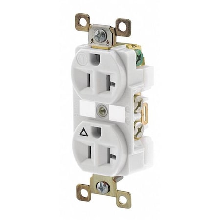 Straight Blade Receptacle, 5-20R, 20 A, 125V AC, 2 Pole, 3 Wire, Flush Mount, Isolated Ground MPN:BRY5362IGW