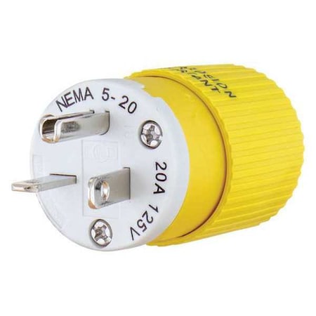 Straight Blade Plug, 5-20P, 20 A, 125V AC, 2 Pole, Screw Terminals, Grounded MPN:BRY5366NPCR