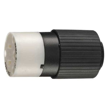 Straight Blade Connector, 5-20R, 20 A, 125V AC, 2 Pole, 3 Wire, Screw Terminals, Black, White MPN:BRY5369NC