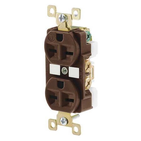 Straight Blade Receptacle, 6-15R, 15 A, 250V AC, 2 Pole, 3 Wire, Flush Mount, Grounded MPN:BRY5662