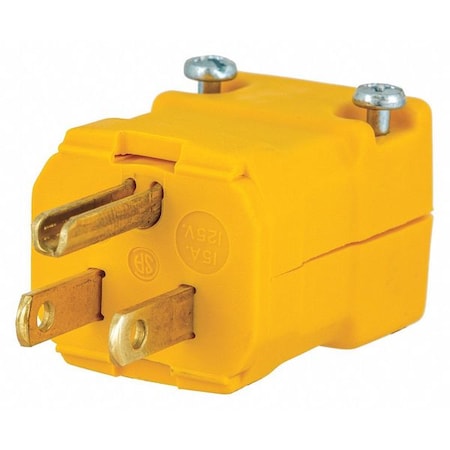 Straight Blade Plug, 5-15P, 15 A, 125V AC, 2 Pole, Screw Terminals, Grounded MPN:BRY5965Y