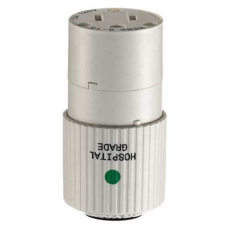 Straight Blade Connector, 5-15R, 15 A, 125V AC, 2 Pole, 3 Wire, Screw Terminals, White MPN:BRY8269NC