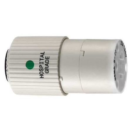 Straight Blade Connector, 5-20R, 20 A, 125V AC, 2 Pole, 3 Wire, Screw Terminals, White MPN:BRY8369NC