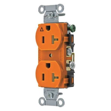 Straight Blade Receptacle, 5-20R, 20 A, 125V AC, 2 Pole, 3 Wire, Flush Mount, Isolated Ground MPN:CR20IG