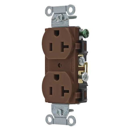 Straight Blade Receptacle, 5-20R, 20 A, 125V AC, 2 Pole, 3 Wire, Flush Mount, Grounded MPN:CRS20