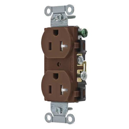 Straight Blade Receptacle, 5-20R, 20 A, 125V AC, 2 Pole, 3 Wire, Flush Mount, Grounded MPN:CRS20TR