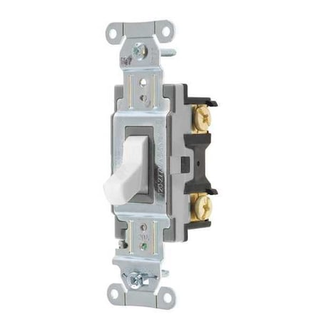 Wall Switch, 20A, White, Toggle, 1 to 2 HP MPN:CSB120BW