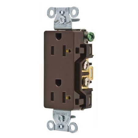 Straight Blade Receptacle, 5-20R, 20 A, 125V AC, 2 Pole, 3 Wire, Flush Mount, Self-Grounded MPN:DRS20