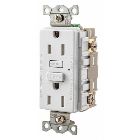 GFCI Receptacle, Self-Testing, 2 Poles MPN:GFT15W