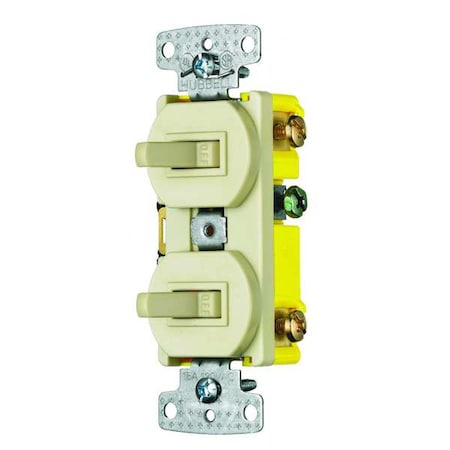 Wall Switch, 1/5 hp, Toggle, 15 A, Ivory MPN:RC101I