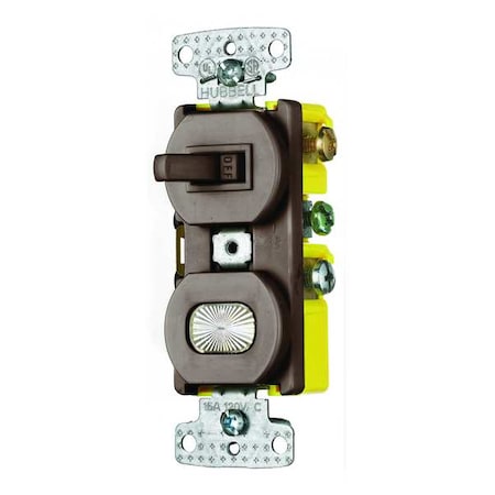 Wall Switch, 2 hp, Toggle, 15 A, Brown MPN:RC109