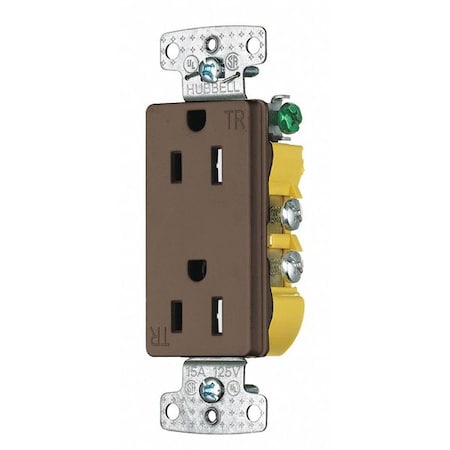 Straight Blade Receptacle, 5-15R, 15 A, 125V AC, 2 Pole, 3 Wire, Flush Mount, Self-Grounded MPN:RRD15STR