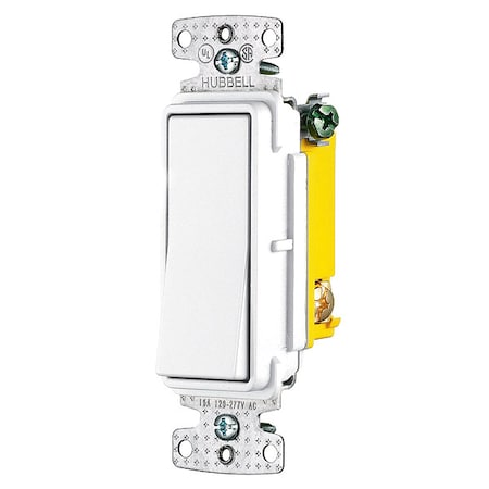 Wall Switch, 2 hp, Rocker, 15 A, White MPN:RSD315W