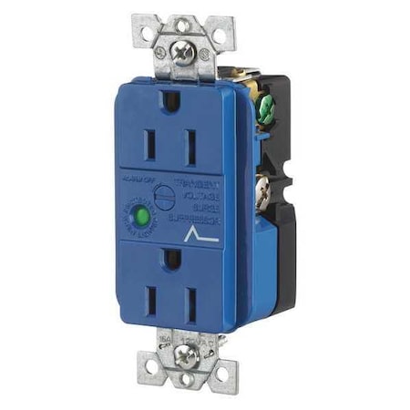Straight Blade Receptacle, 5-15R, 15 A, 125V AC, 2 Pole, 3 Wire, Flush Mount, Grounded MPN:SP52A