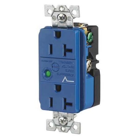 Straight Blade Receptacle, 5-20R, 20 A, 125V AC, 2 Pole, 3 Wire, Flush Mount, Grounded MPN:SP53A