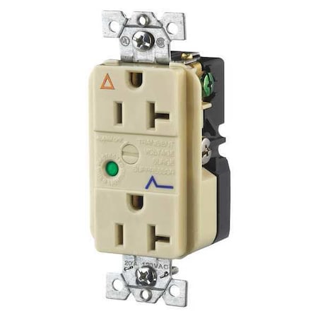 Straight Blade Receptacle, 5-20R, 20 A, 125V AC, 2 Pole, 3 Wire, Flush Mount, Isolated Ground MPN:SP53IGIA
