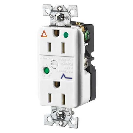 Straight Blade Receptacle, 5-15R, 15 A, 125V AC, 2 Pole, 3 Wire, Flush Mount, Isolated Ground MPN:SP82IGWA