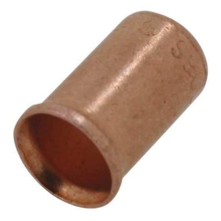 Butt Splice Wire Connector, 10 AWG Max, Copper, None Insulation, 600 V, 100 PK MPN:2006S