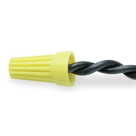 Twist-On Wire Connector, 10 AWG Max, Yellow, Polypropylene Insulation, 600 V, 500 PK MPN:WT4-B