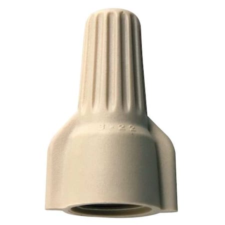 Twist-On Wire Connector, 10 AWG Max, Tan, Polypropylene Insulation, 600 V, 500 PK MPN:WT41-B