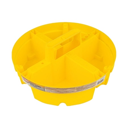 Bucket Stacker Small Parts Organizer, Fits 5 Gal Buckets, 4 Compartments, Yellow MPN:15051