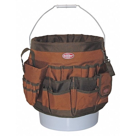Tool Organizer, Bucket, 58 Pocket, 600 Poly Ripstop Fabric, 58 Pockets MPN:10056