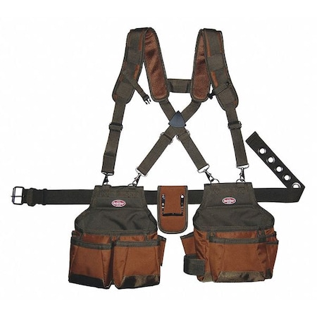 Tool Belt, Air Lift Suspension Rig, 12 Pocket, 600 Poly Ripstop Fabric, 12 Pockets MPN:50100