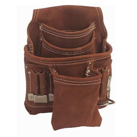 Tool Pouch, Suede Leather Pouch, 10 Pocket, Suede Leather, 10 Pockets MPN:54063