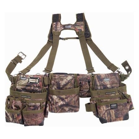 Tool Belt, Framers Rig, 3 Bag, Mossy Oak Camo, Mossy Oak camo, 1680 Heavy Duty Poly Fabric, 29 Pockets MPN:55185-MOSC