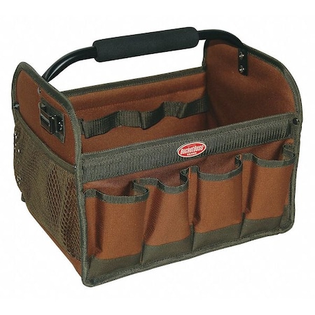 Tool Tote, Hard, 23 Pocket, 12 x 10 x 11, Double Wall 600 Poly Ripstop Fabric, 23 Pockets MPN:70012