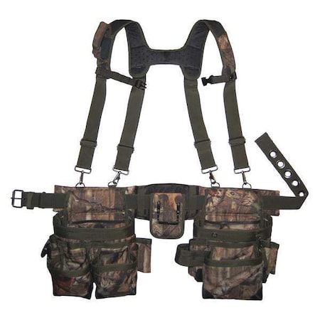 Tool Belt, Suspension Rig, Camo, 600 Poly Ripstop Fabric, 28 Pockets MPN:85035
